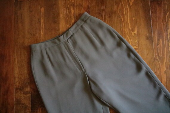 1990's Neutral Grey Sage High Rise Pleated Trouse… - image 2