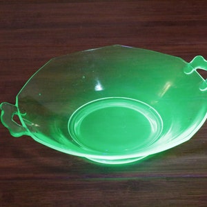 Vintage Uran Vaseline Glas Schale Platte