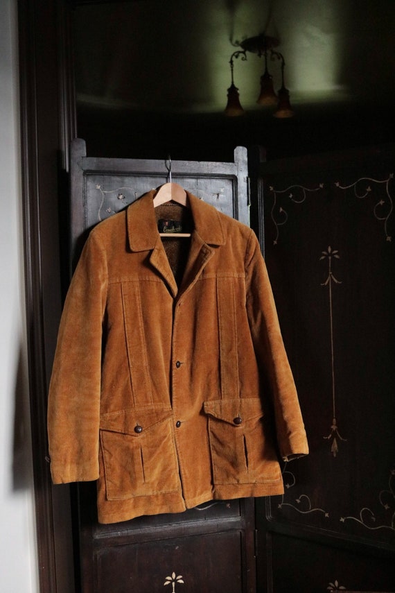 1970’s Mustard Yellow Velvet Corduroy and Faux Fur Li… Gem