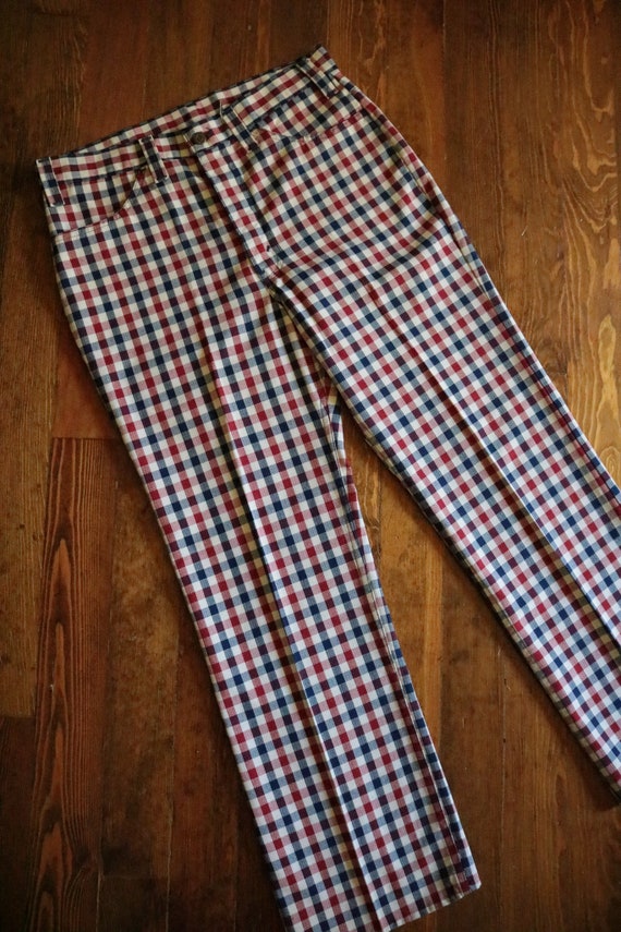 1970's Levi's Red White and Blue Plaid Gentleman'… - image 3