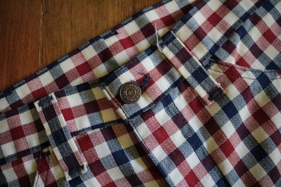 1970's Levi's Red White and Blue Plaid Gentleman'… - image 2