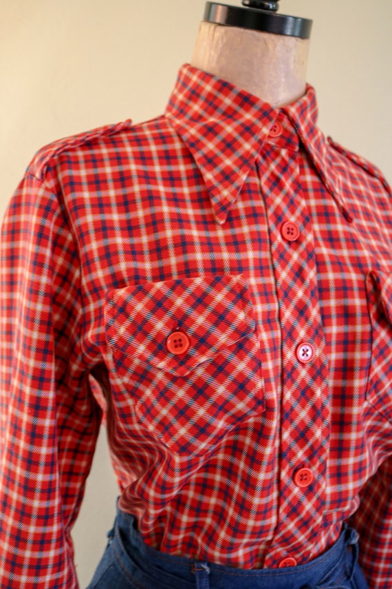 1960’s Vintage Authentic Classic Plaid Flannel Bu… - image 5