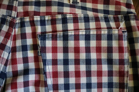 1970's Levi's Red White and Blue Plaid Gentleman'… - image 6