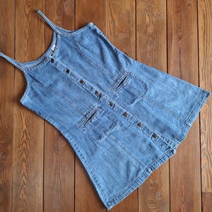 spaghetti strap denim dress Spaghetti Strap Rosette Denim Mini Dress - EB Luxe
