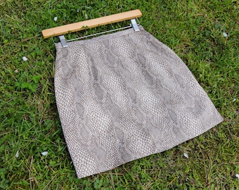 Snakeskin Print High Waisted Mini Skirt