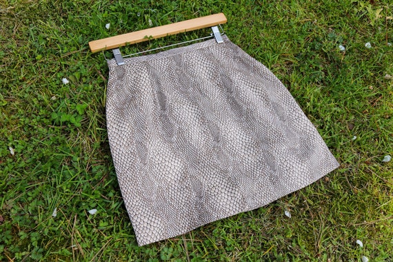 Snakeskin Print High Waisted Mini Skirt - image 1