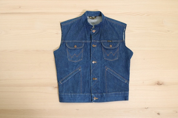 1970's Wrangler Dark Blue Denim Work Vest