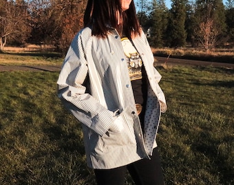 Veste de pluie vintage Imperm able r versible imprim parapluie