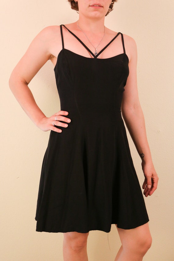 Buy 1990's Little Black Dress Strappy Mini Party Goth Gothic Witch Online  in India - Etsy