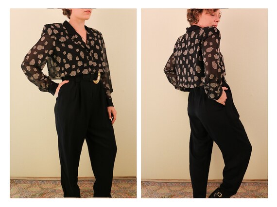 black burn out mesh jumpsuit