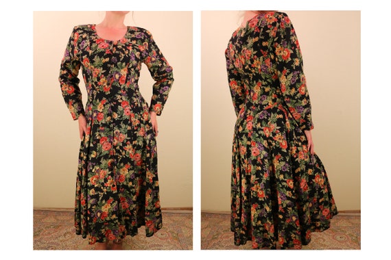 1990’s Long Sleeve Floral Maxi Dress