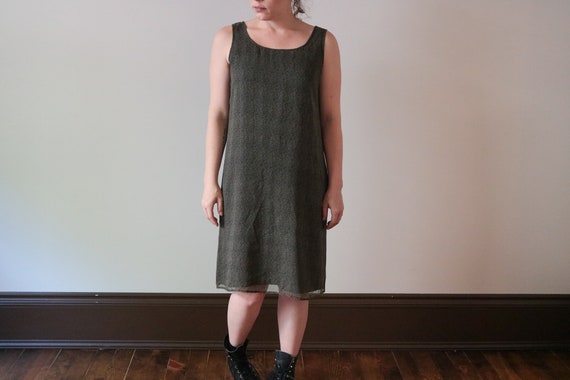 1990's Sleeveless Silk Micro Polka Dot Print Dress - image 7