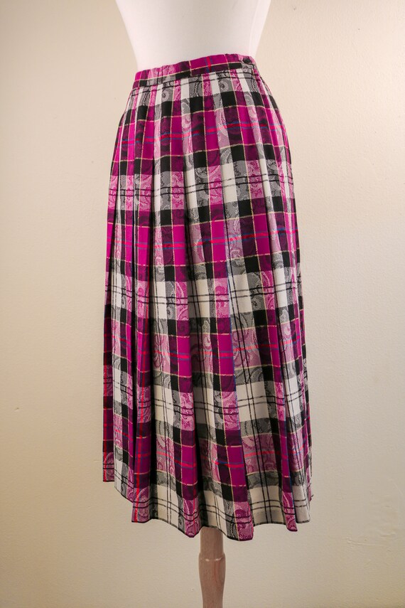 Magenta Pleated Authentic Wool Pendleton Pleated … - image 2