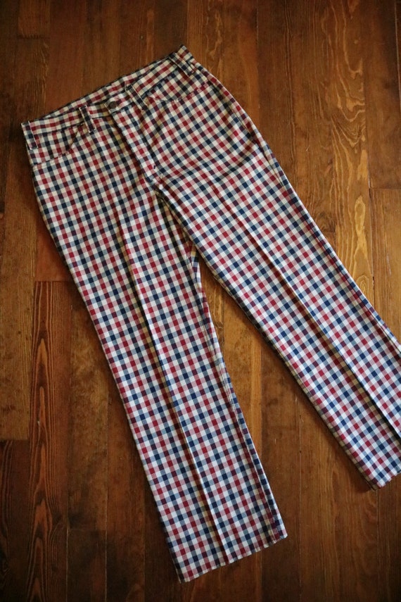 1970's Levi's Red White and Blue Plaid Gentleman'… - image 4