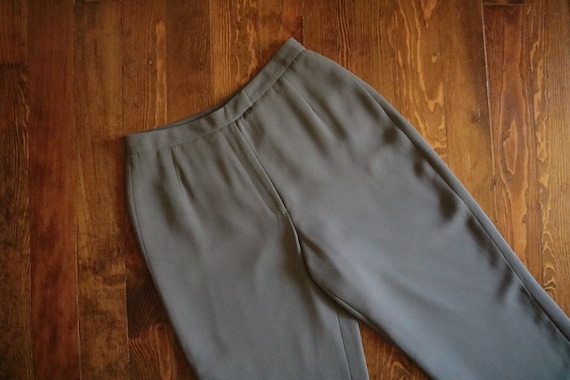 1990's Neutral Grey Sage High Rise Pleated Trouse… - image 1