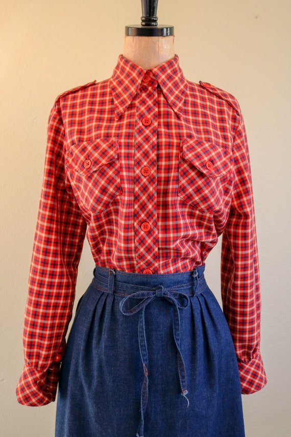 1960’s Vintage Authentic Classic Plaid Flannel Bu… - image 7