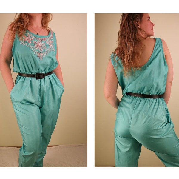 Teal Jumpsuit Etsy