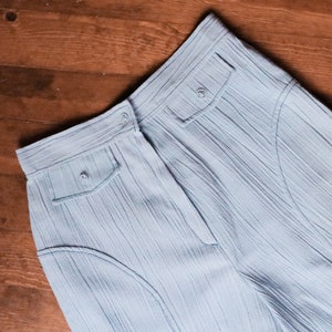 1960&#39;s Light Blue High Waisted Cotton Flared Bell Bottom Pants