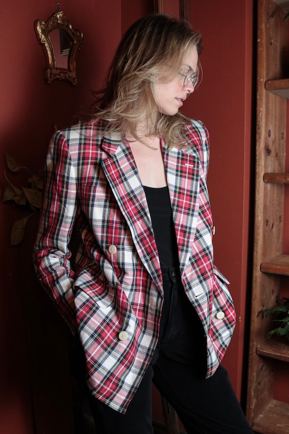 1980’s Plaid Double Breasted Blazer