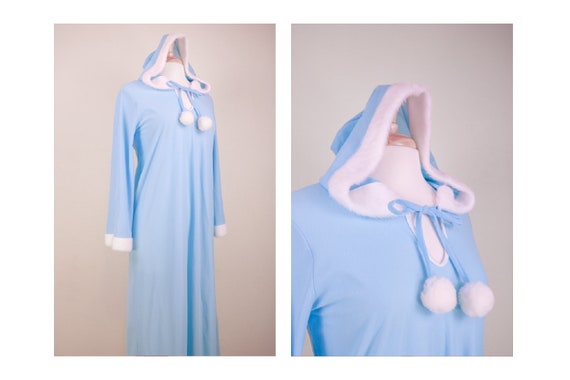 fluffy trim maxi robe