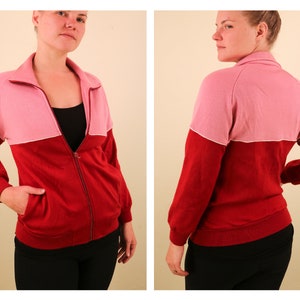 1980’s Vintage Red and Pink Athletic Track Jacket Deadstock