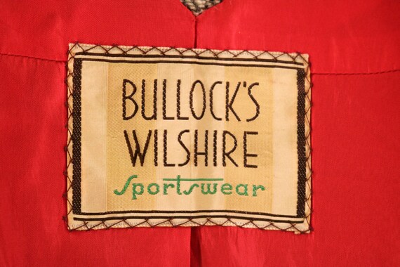 RARE - 1940’s Bullock’s Wilshire Wool Tweed with … - image 10