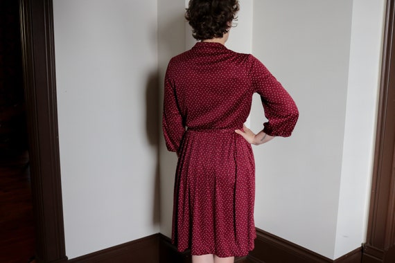 1970's Maroon Triangle Print Collared Button Down… - image 3