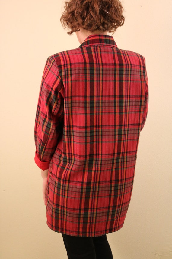 80’s Unisex Red Perfect Plaid Cotton Blazer - image 6