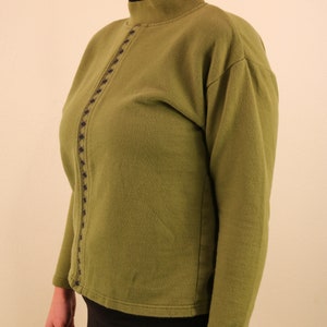 1980’s 1990’s Vintage Urban Outfitters Sludge Green Diamond Pattern Turtleneck Grunge Sweater image 5