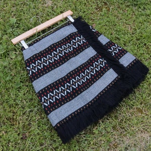 1960’s Woven Fringed Wrap High Waisted Mini Skirt