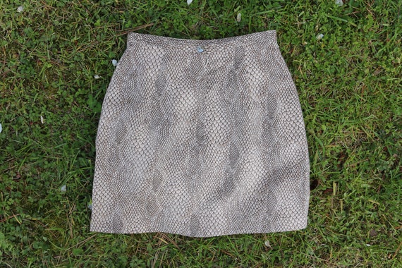 Snakeskin Print High Waisted Mini Skirt - image 4