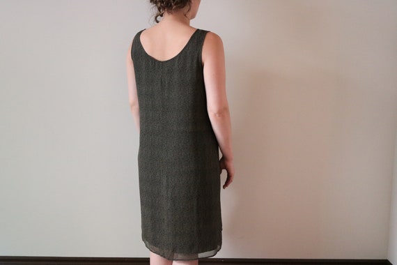 1990's Sleeveless Silk Micro Polka Dot Print Dress - image 3