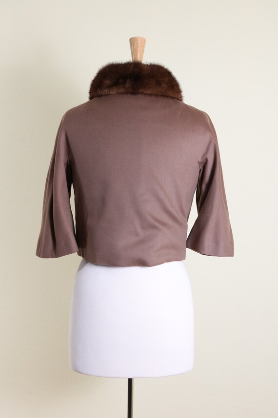 1960's Lilli Ann Mocha Cashmere Scalloped Cropped… - image 5