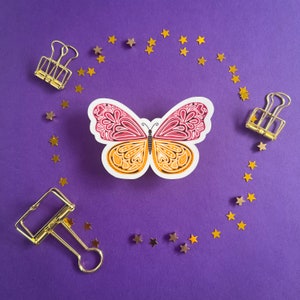 Waterproof Butterfly Pack Butterfly Sticker Bundle Pack Pink Yellow Butterfly Butterfly Laptop Sticker Monarch Butterfly Sticker image 4