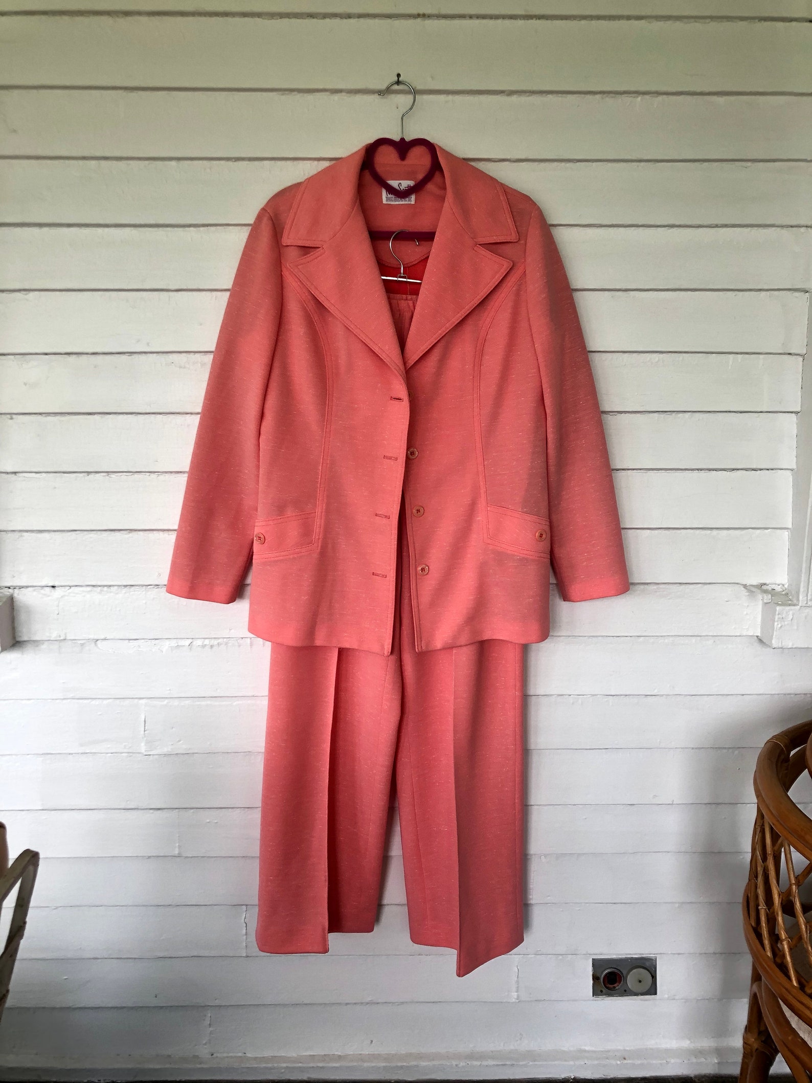 wedding peach colour coat pant
