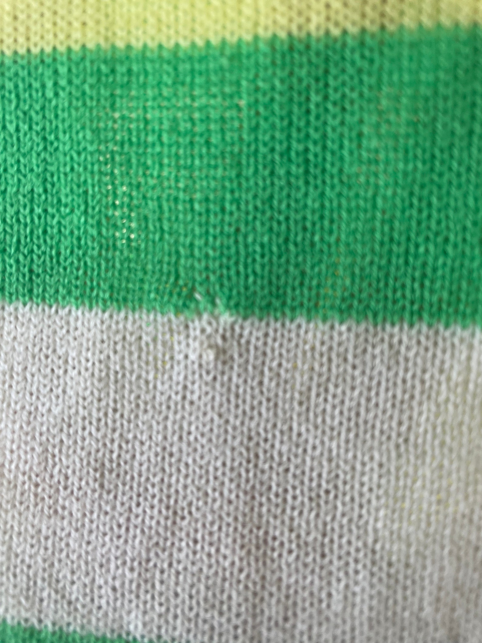 60s Mod Buttercup Yellow and Green Stripe Short Sleeve Sweater Knit Top ...