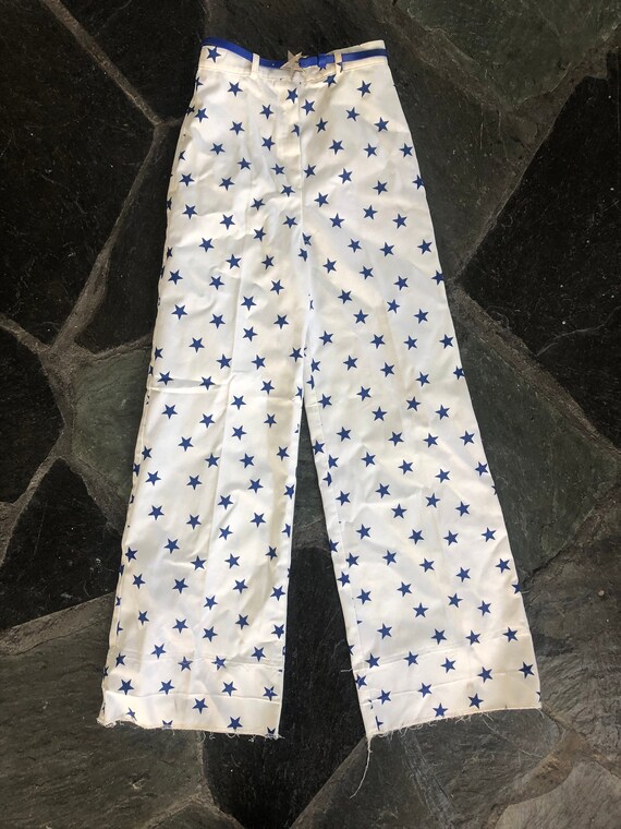 Vintage Nautical American Flag Blue and White Wide