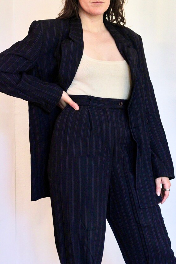 90s Loose Fit Pinstripe Pant Suit