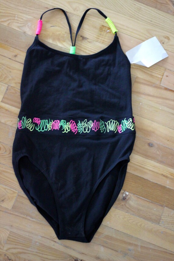 Deadstock 90s Neon Telephone Cord Swim Suit