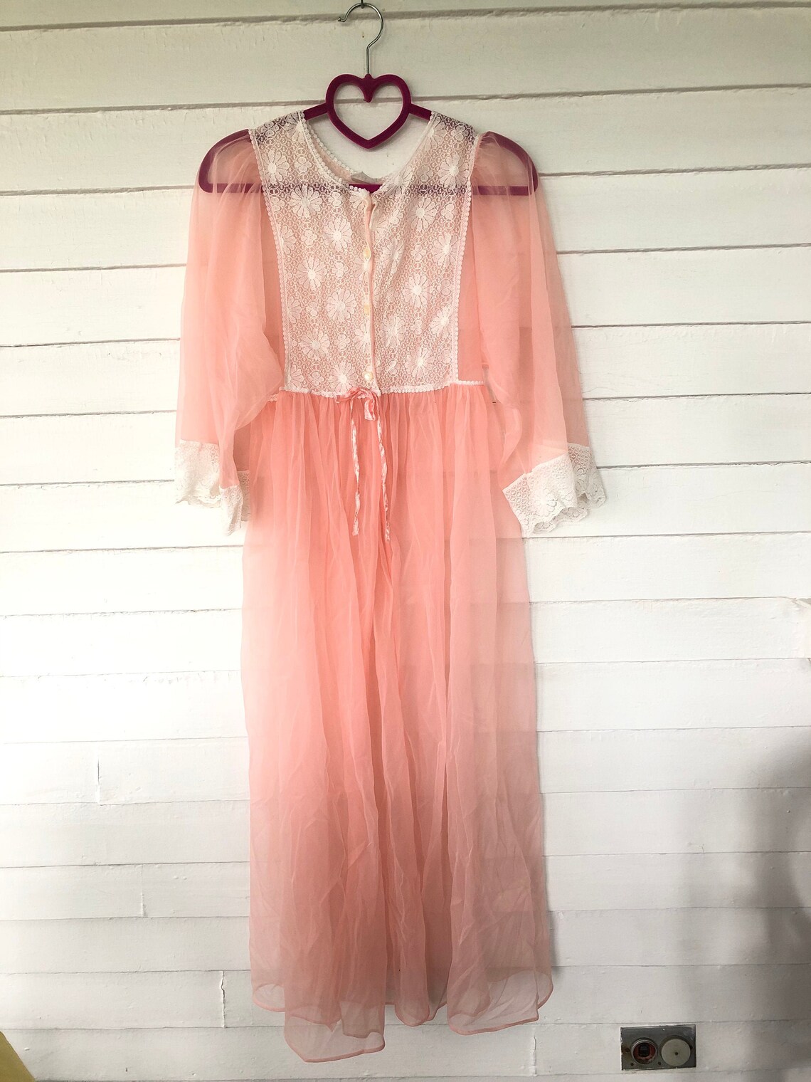 Super dreamy Flowy 60er Jahre weiche Pfirsich rosa Chiffon | Etsy