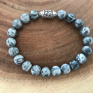 Map Jaspis Edelstein Armband- 8mm