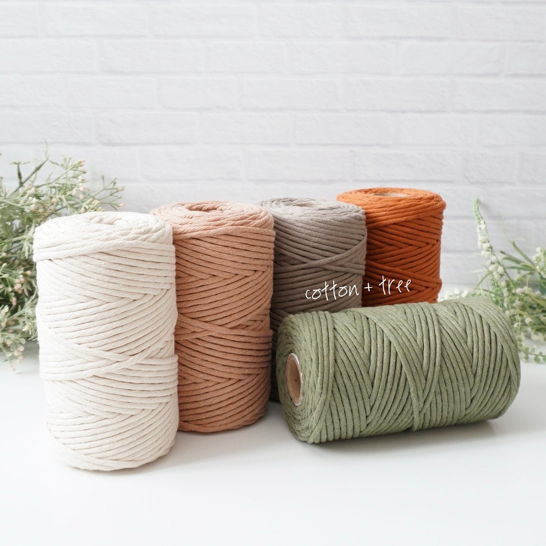 Macrame Soft Cotton Cord 4mm 328 Ft | Recycled Cotton String | Single ...