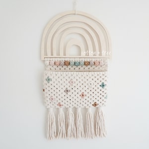 Macrame Rainbow Wall Basket | Macrame Pocket organizer | Macrame Magazine Holder | Macrame Wall Hanging | Kids Room Decor | Nursery Decor