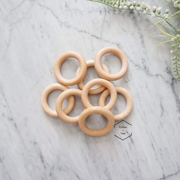 40mm/55mm/70mm Wooden Rings | Beech Wood Rings | Macrame Wooden Ring | Smooth Finished Natural Wood Ring | Macrame Supplies | Craft Supplies