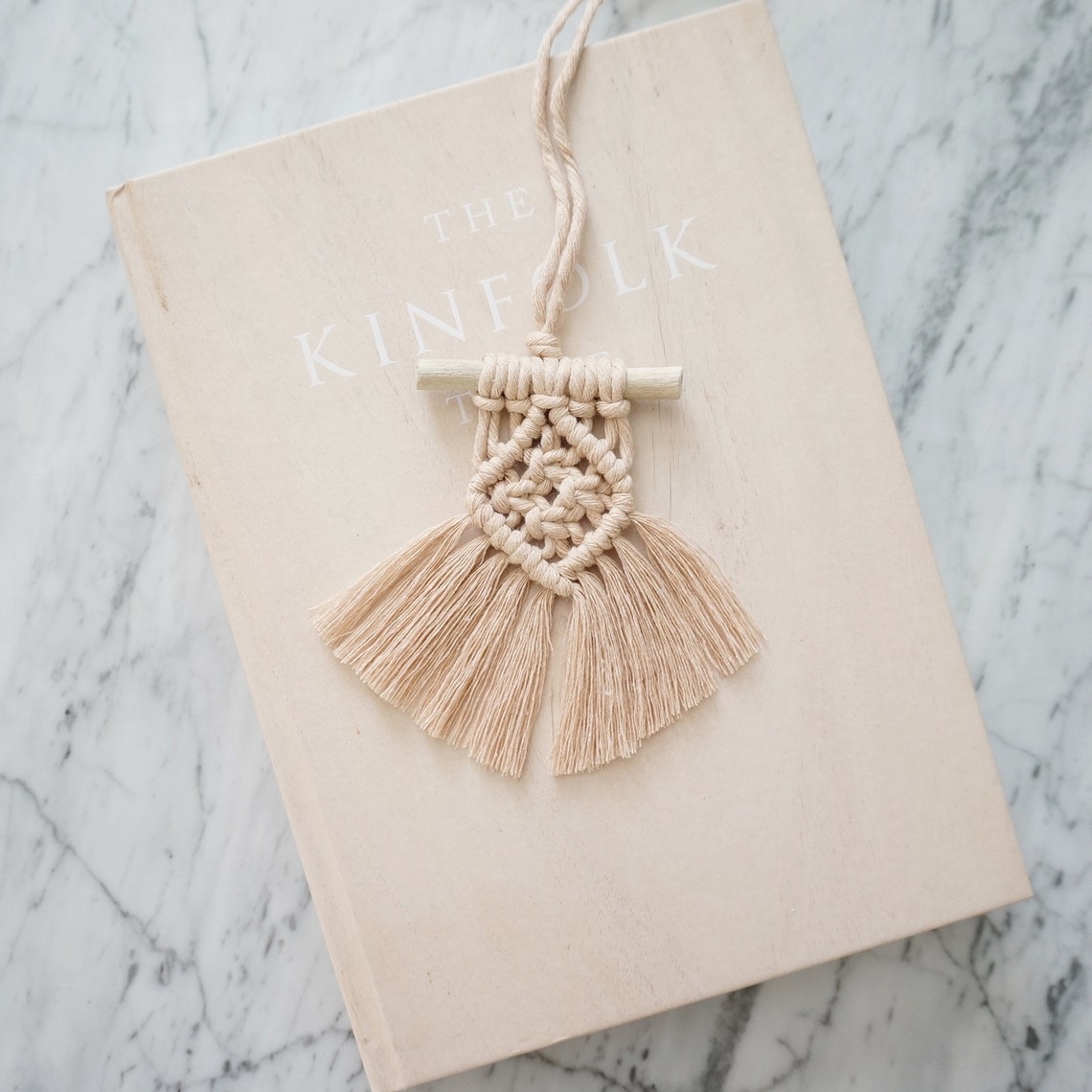 Macrame Rear View Mirror Charm Mini Macrame Hanging Modern Etsy