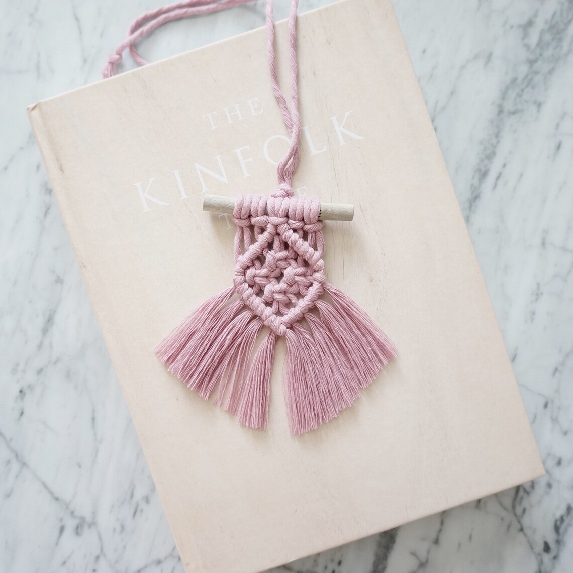 Macrame Rear View Mirror Charm Mini Macrame Hanging Modern Etsy