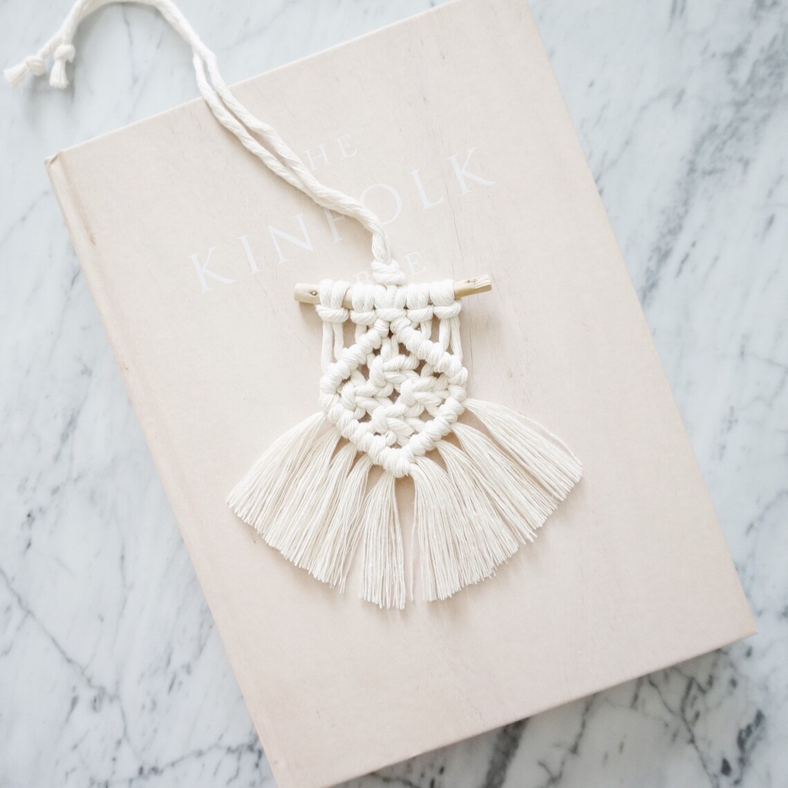 Macrame Rear View Mirror Charm Mini Macrame Hanging Modern Etsy