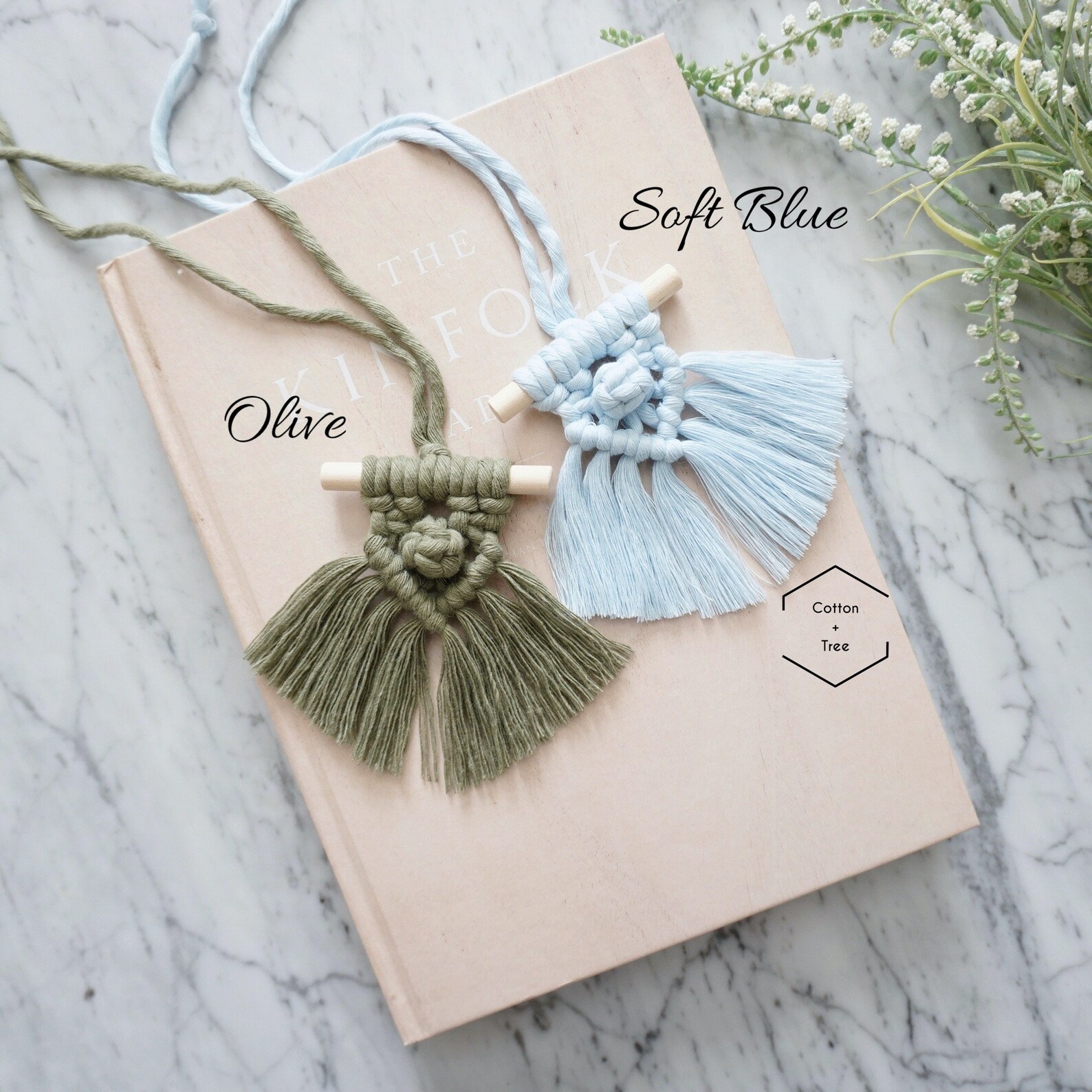 Macrame Rear View Mirror Charm Mini Macrame Hanging Modern Etsy