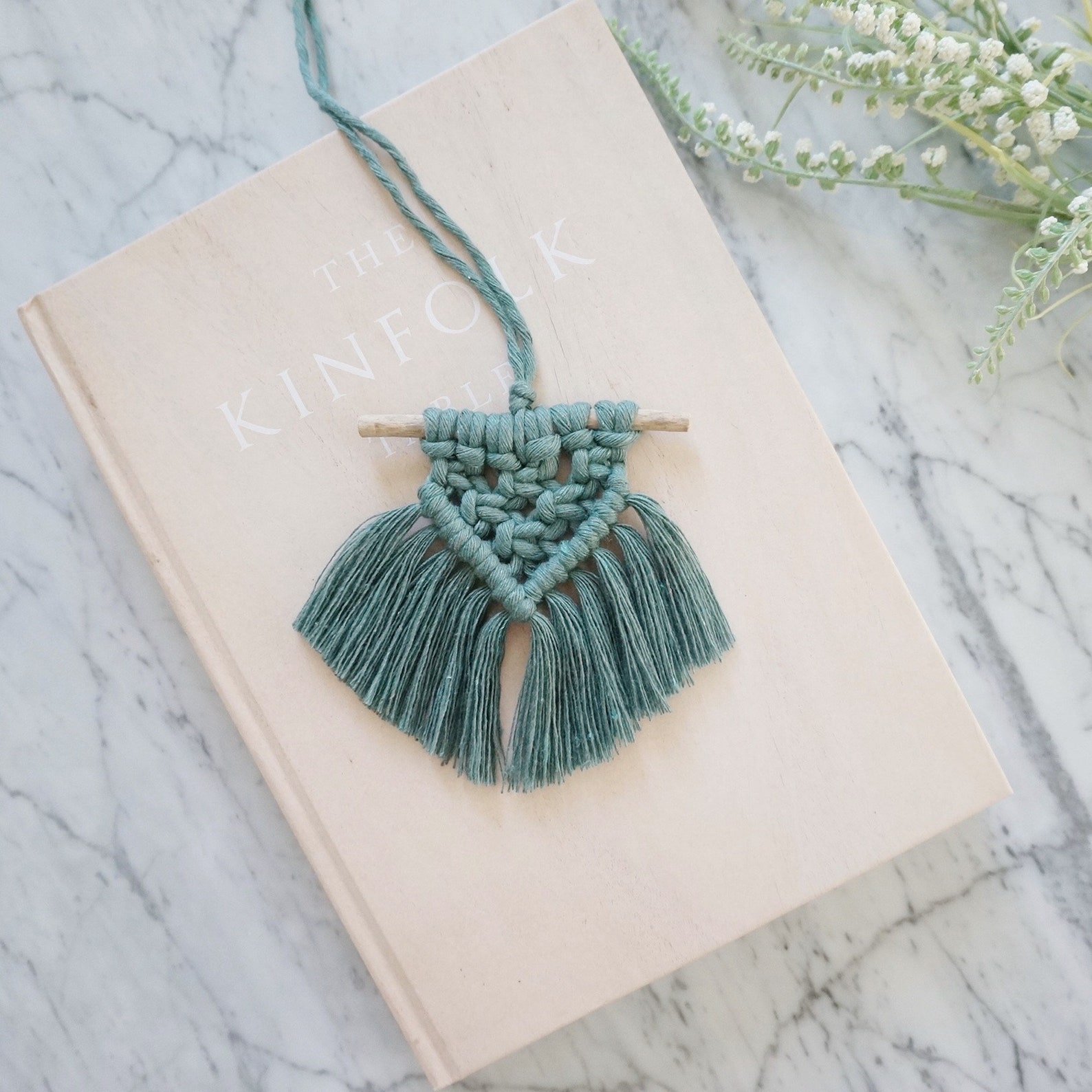 Macrame Rear View Mirror Charm Mini Macrame Hanging Modern Etsy