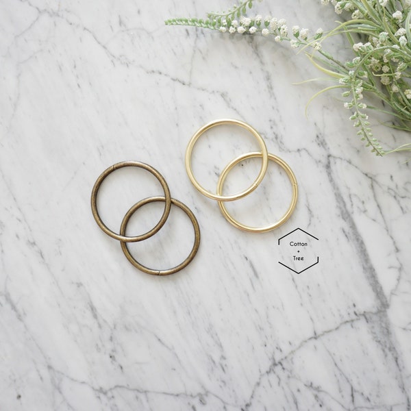 Welded Metal Ring | 1 3/4" Metal O-Ring | 2 3/4" Gold Metal Ring | 45mm/70mm Antique Brass Metal Ring | Macrame Supplies | Plant Hanger Ring